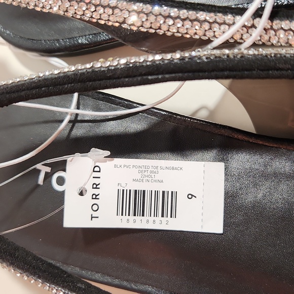 ❤️NWT VINTAGE TORRID SHOES - SLINGBACK RHINESTONE - PRINCESS FLAT WIDE WIDTH - Picture 5 of 15